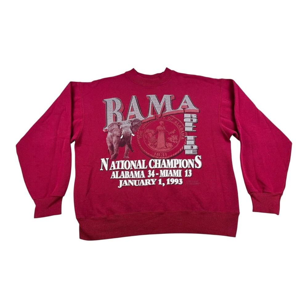 Vtg 1993 Alabama Crimson Tide Crewneck Large NCAA Sweatshirt National Champions